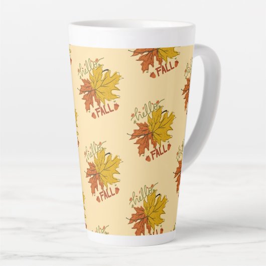 幸せな感謝祭秋 カフェラテマグ (右アングル)