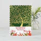 幸せな感謝祭金ゴールドツリーオブライフメープル葉 シーズンカード (スタンド正面)