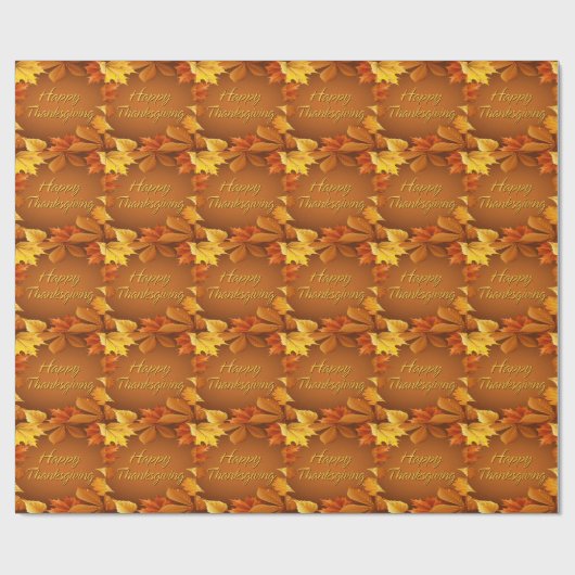 幸せな感謝祭1つの包装紙 ラッピングペーパー (フラット)