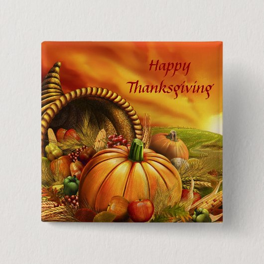 幸せな感謝祭2ボタン 缶バッジ (正面)