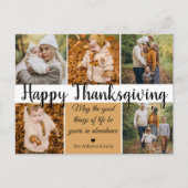 幸せな感謝祭5枚の写真コラージュ家族 ポストカード (正面)