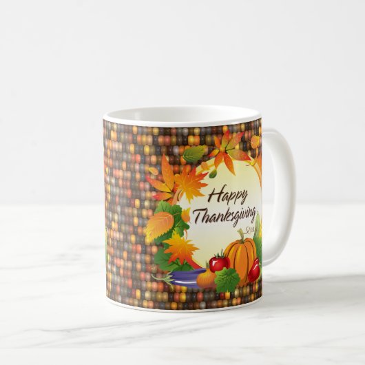 幸せな感謝祭5A-13Aの選択 コーヒーマグカップ (正面右)