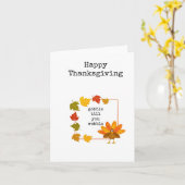 幸せな感謝祭、ぐらつかれるまでゴブル、かわいい カード (黄色い花)