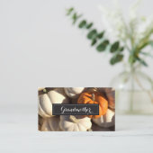 幸せな感謝祭|のカボチャテーブルの食器セット プレイスカード (スタンド正面)