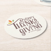 幸せな感謝祭|の紅葉 ラウンドペーパーコースター (アングル)
