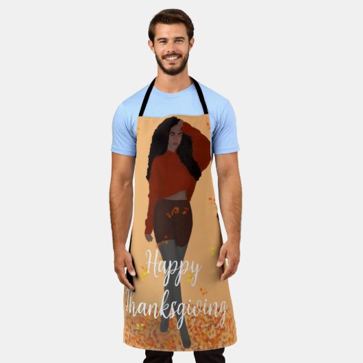 幸せな感謝祭 エプロン (着用した状態)