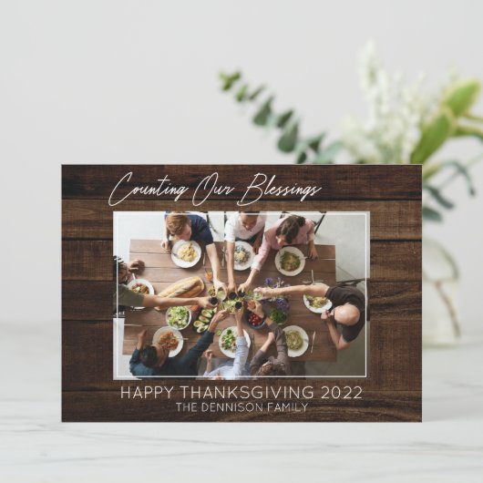 幸せな感謝祭 – カウント私たちの恵み1写真 シーズンカード (スタンド正面)