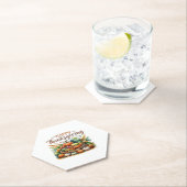 幸せな感謝祭 – カボチャと収穫バスケット ペーパーコースター (インサイチュ)