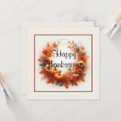 幸せな感謝祭 カード (正面/裏面インサイチュ)