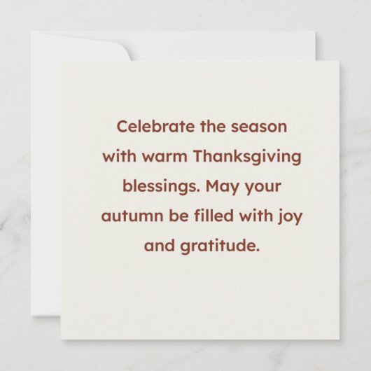 幸せな感謝祭 カード (裏面)