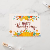 幸せな感謝祭 カード (正面/裏面インサイチュ)