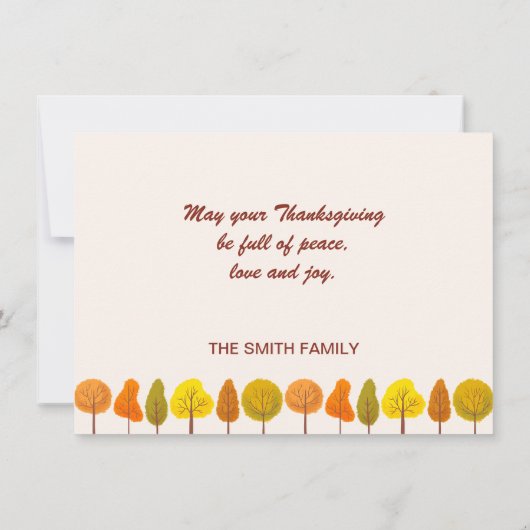 幸せな感謝祭 カード (裏面)