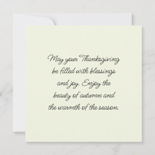 幸せな感謝祭 カード (裏面)