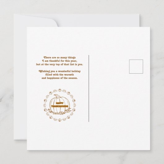 幸せな感謝祭 カード (裏面)
