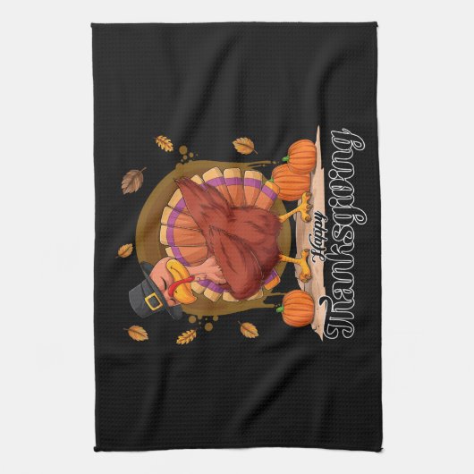 幸せな感謝祭 キッチンタオル (縦)