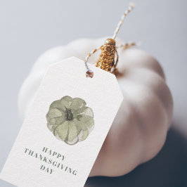 幸せな感謝祭 |グリーンカボチャ ギフトタグ