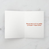 幸せな感謝祭、コルギ犬のジャンプ葉の中 シーズンカード (内部)