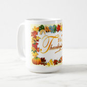 幸せな感謝祭 コーヒーマグカップ (正面左)