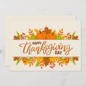 幸せな感謝祭 シーズンカード (正面/裏面)