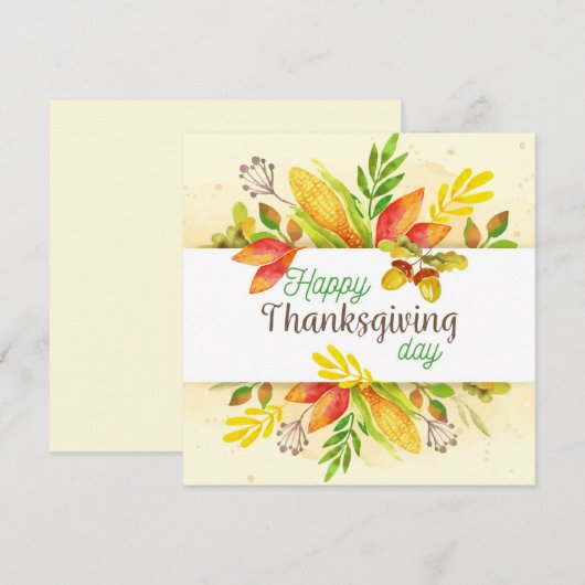 幸せな感謝祭 シーズンカード (正面/裏面)