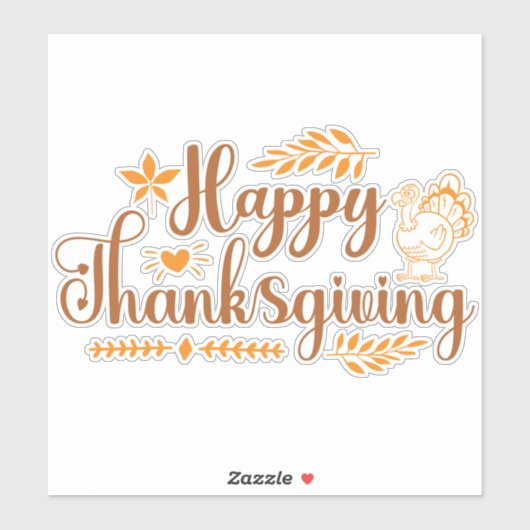 幸せな感謝祭 シール (シート)