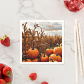 幸せな感謝祭 スタンダードカクテルナプキン (インサイチュ)