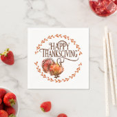 幸せな感謝祭 スタンダードカクテルナプキン (インサイチュ)