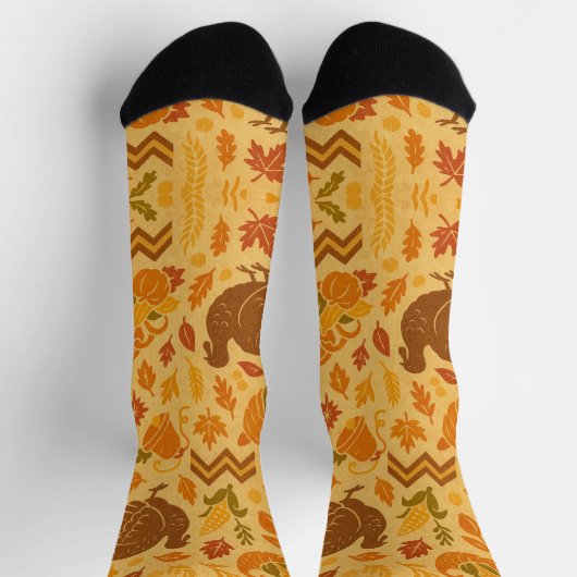 幸せな感謝祭 ソックス (上部)