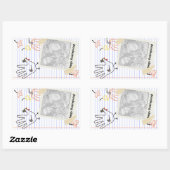 幸せな感謝祭！ノートのスケッチ 長方形シール (シート)