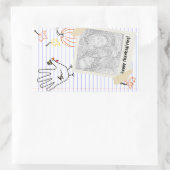 幸せな感謝祭！ノートのスケッチ 長方形シール (バッグ)