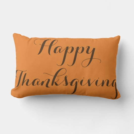 幸せな感謝祭-ハッピーハローウィンのリバーシブル ランバークッション (正面)