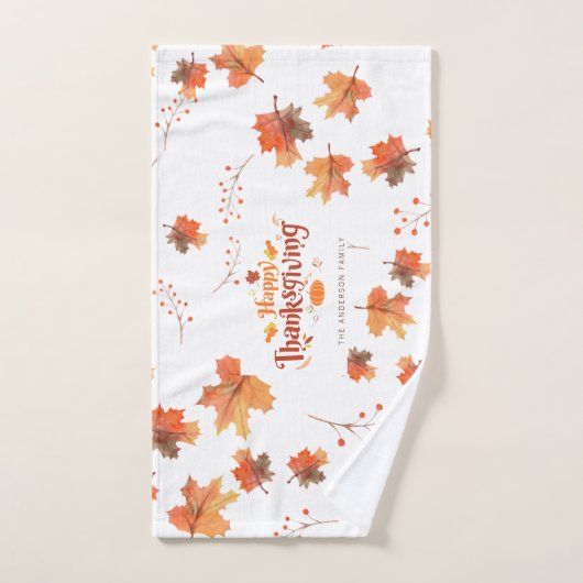 幸せな感謝祭 ハンドタオル (ハンドタオル)