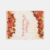 幸せな感謝祭 フリースブランケット (正面(横))