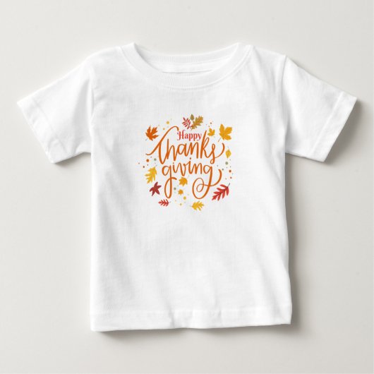 幸せな感謝祭 ベビーTシャツ (正面)