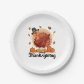 幸せな感謝祭 ペーパープレート (正面)