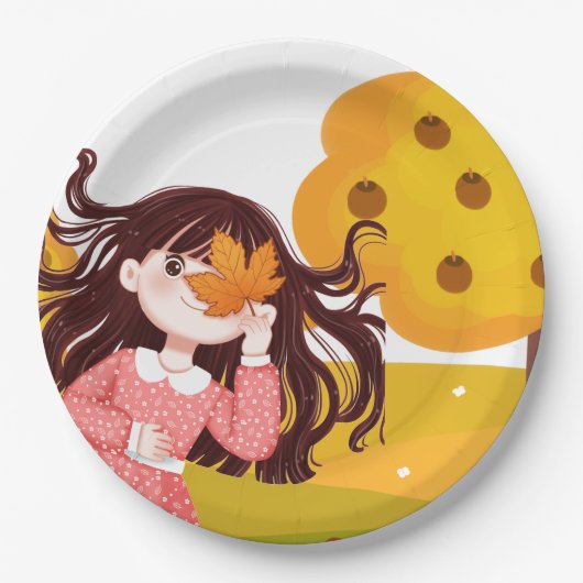 幸せな感謝祭 ペーパープレート (正面)