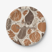 幸せな感謝祭 ペーパープレート (正面)