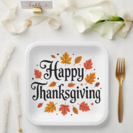 幸せな感謝祭 ペーパープレート