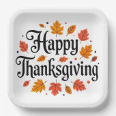 幸せな感謝祭 ペーパープレート (正面)