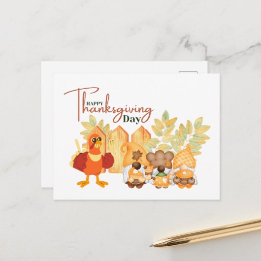 幸せな感謝祭 ポストカード (正面/裏面インサイチュ)