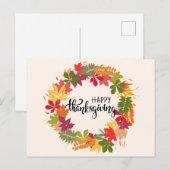 幸せな感謝祭 ポストカード (正面/裏面)