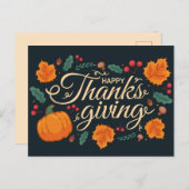 幸せな感謝祭 ポストカード (正面/裏面)