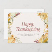 幸せな感謝祭 ポストカード (正面/裏面)