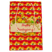 幸せな感謝祭 ミディアムペーパーバッグ (正面)