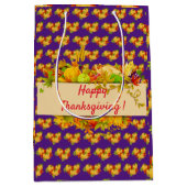 幸せな感謝祭 ミディアムペーパーバッグ (正面)