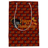 幸せな感謝祭 ミディアムペーパーバッグ (正面)