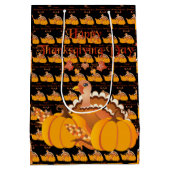 幸せな感謝祭 ミディアムペーパーバッグ (裏面)