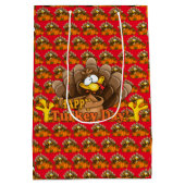 幸せな感謝祭 ミディアムペーパーバッグ (裏面)