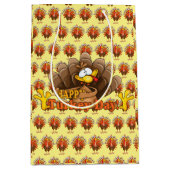 幸せな感謝祭 ミディアムペーパーバッグ (正面)