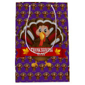 幸せな感謝祭 ミディアムペーパーバッグ (正面)